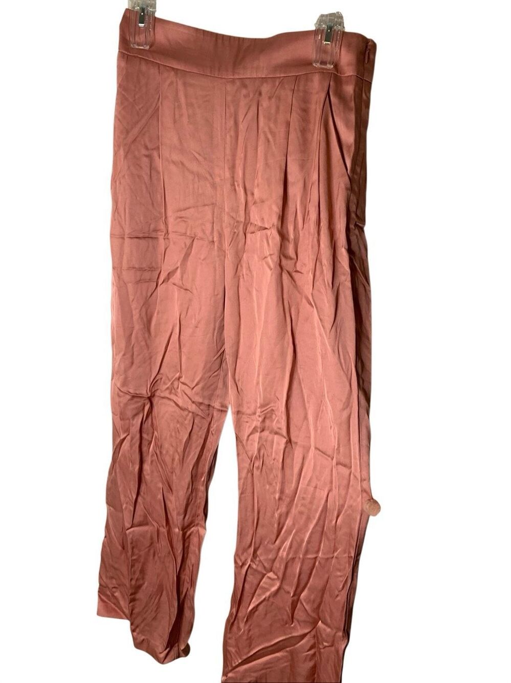 Sezane wide leg satin trousers high-rise waist women's size 38 NEW WITH TAGS